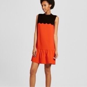 Victoria Beckham Target Black and Orange Mini Dress
